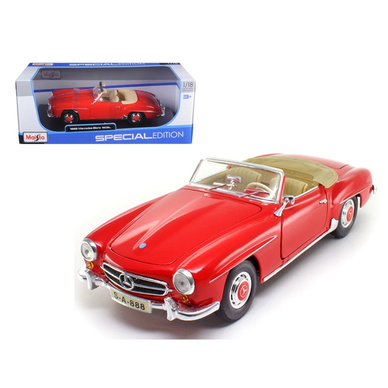 1955 Mercedes Benz 190 SL Red 1/18 Diecast Model Car  by Maisto