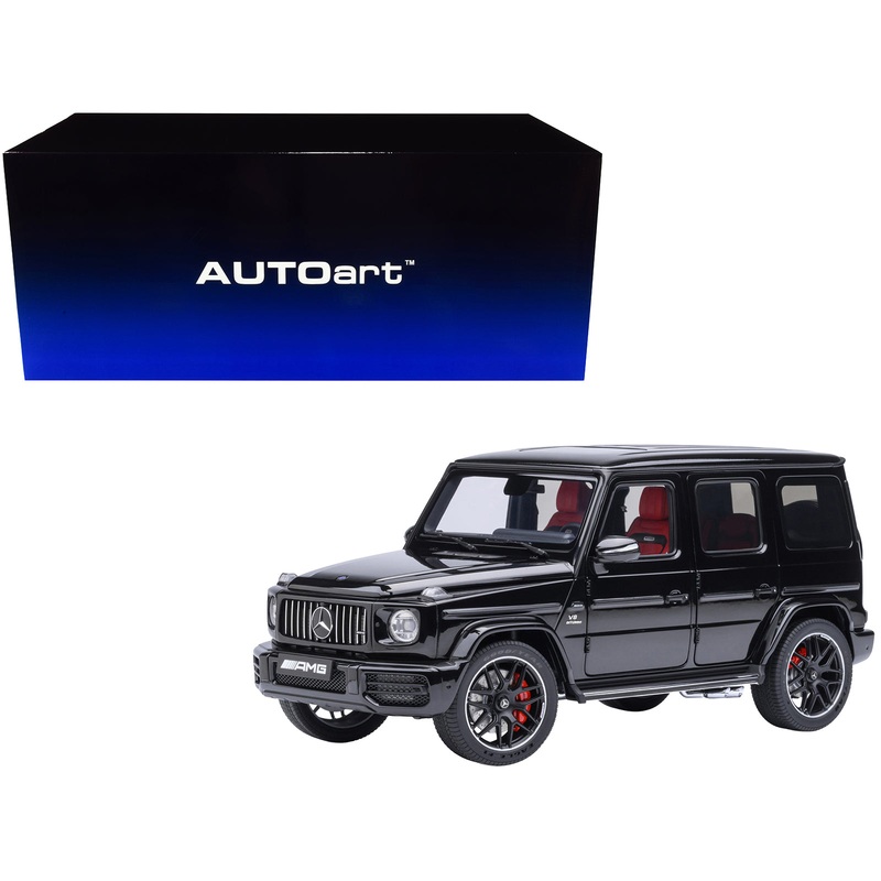 2019 Mercedes-Benz AMG G63 Black with Red Interior 1/18 Model Car by Autoart