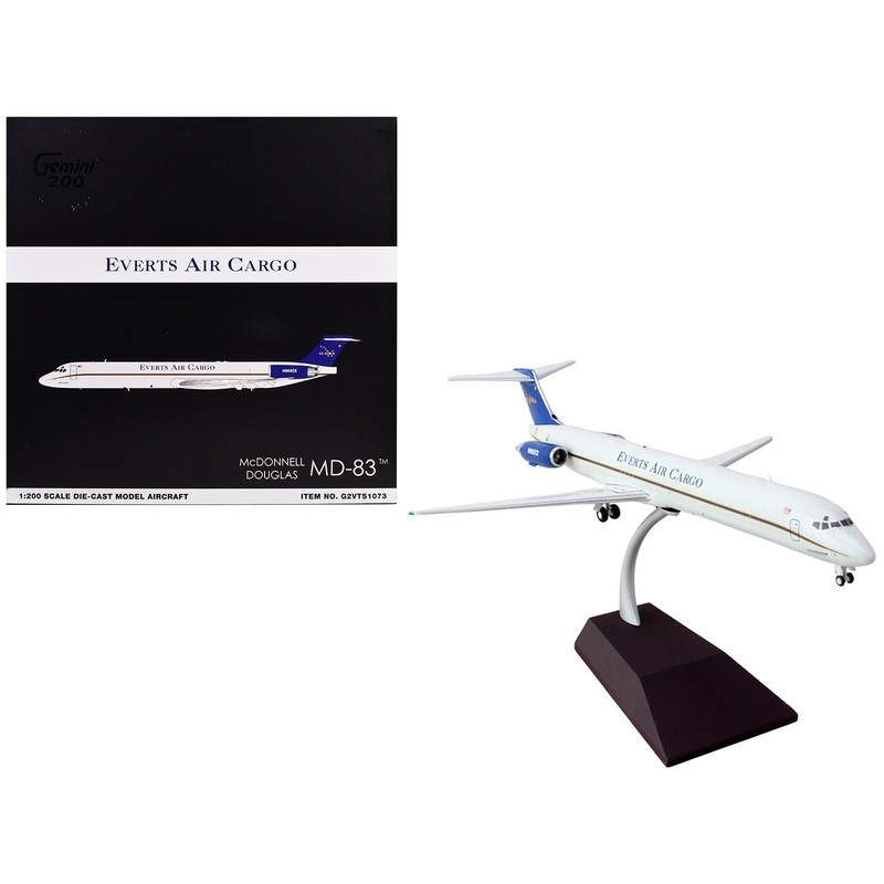 McDonnell Douglas MD-88 Commercial Aircraft “Everts Air Cargo” (N965CE) White with Blue Tail “Gemini 200” Series 1/200 Diecast Model Airplane by GeminiJets