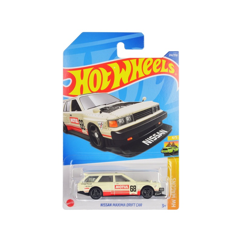 Nissan Maxima Wagon Drift Car #68 “Motul” Cream with Red Stripes “HW Wagons” Series Diecast Model Car by Hot Wheels