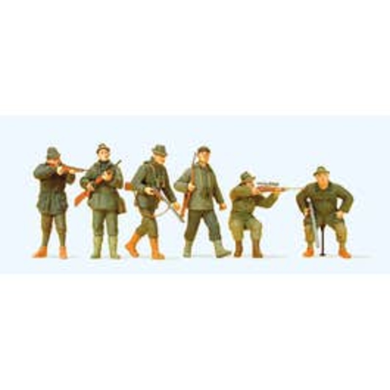 Preiser 10552  HO Hunters with Rifles 6 pcs