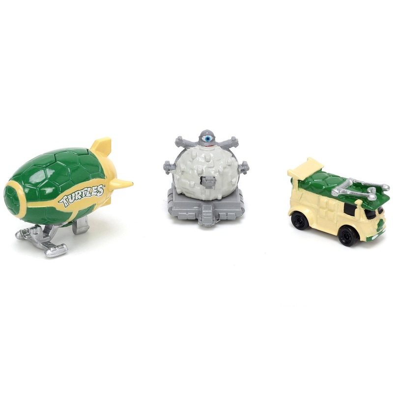 “Teenage Mutant Ninja Turtles” 3 piece Set “Nickelodeon” “Nano Hollywood Rides” Series Diecast Model Cars by Jada