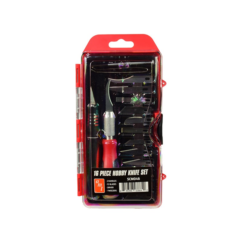 16 Piece Hobby Knife Set (Skill 3) for Model Kits by AMT
