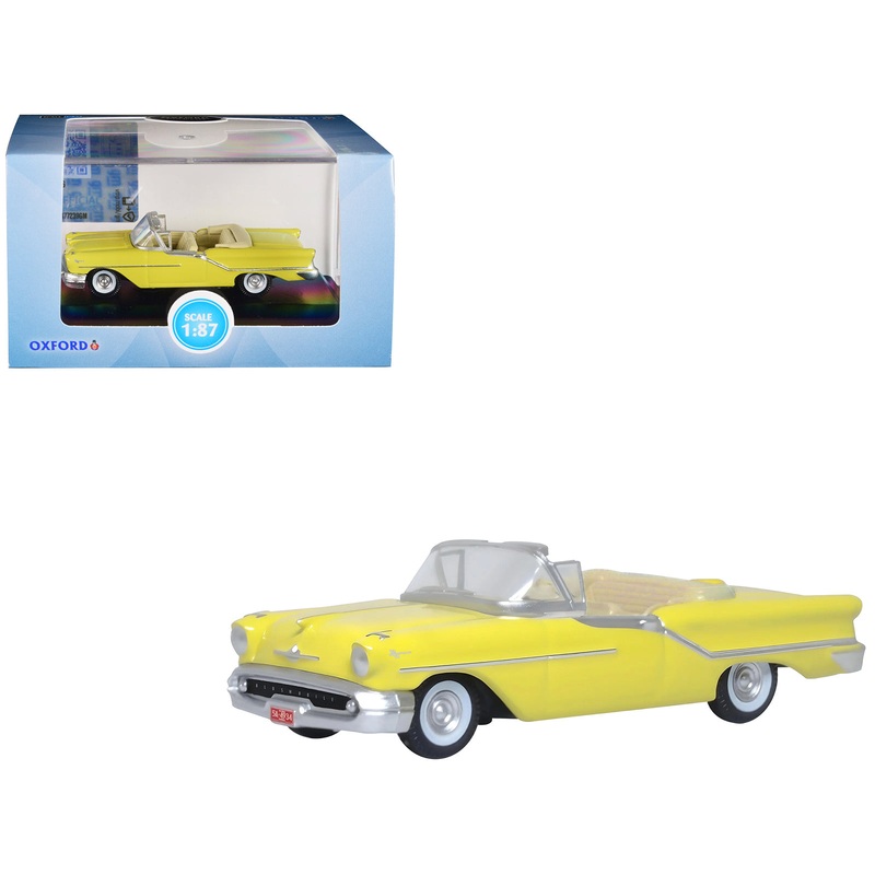 1957 Oldsmobile 88 Convertible Coronado Yellow 1/87 (HO) Scale Diecast Model Car by Oxford Diecast