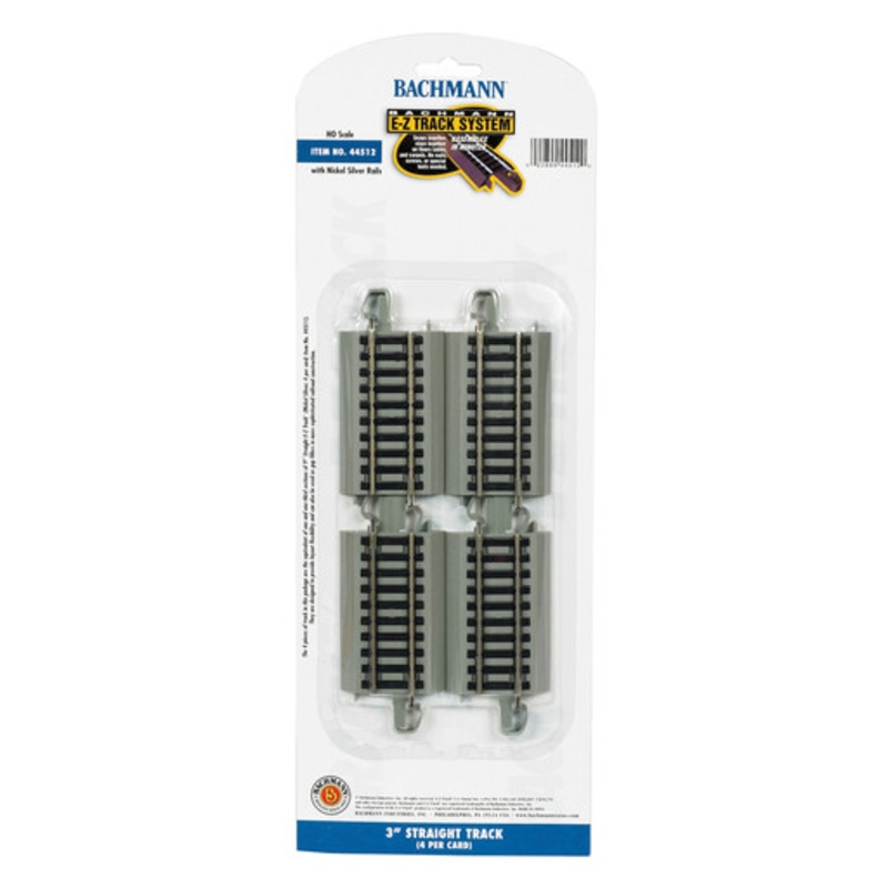 Bachmann 44512 HO Scale 3″ Straight Track