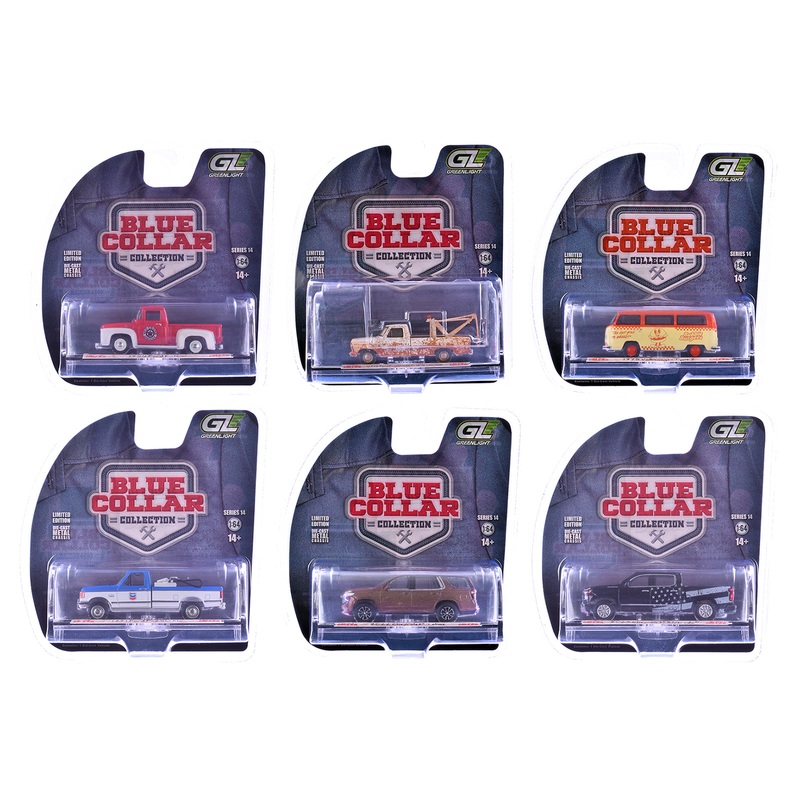 “Blue Collar Collection” Series 14 Set of 6 pieces 1/64 Diecast Model Cars by Greenlight