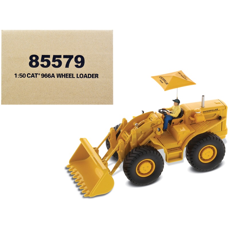 CAT Caterpillar 966A Wheel Loader Yellow with Operator “Vintage Series” 1/50 Diecast Model by Diecast Masters