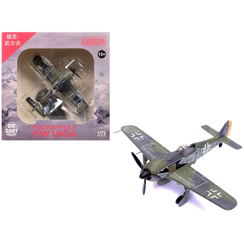 Focke-Wulf Fw 190A Aircraft “Black 13 8./JG 2 Richthofen France” (1943) German Luftwaffe 1/72 Diecast Model Airplane by Legion