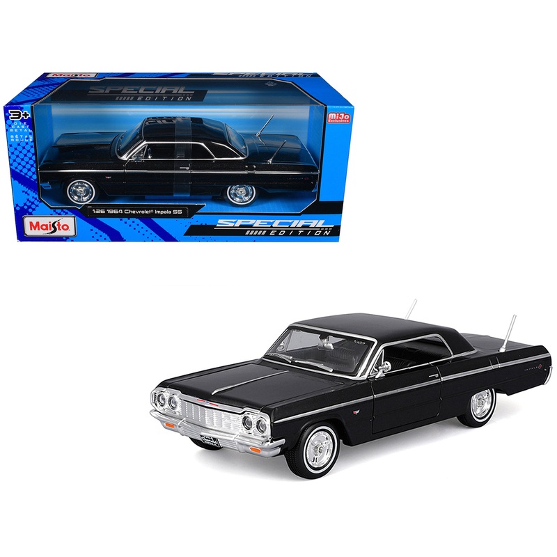 1964 Chevrolet Impala SS Black “Special Edition” Series 1/26 Diecast Model Car by Maisto