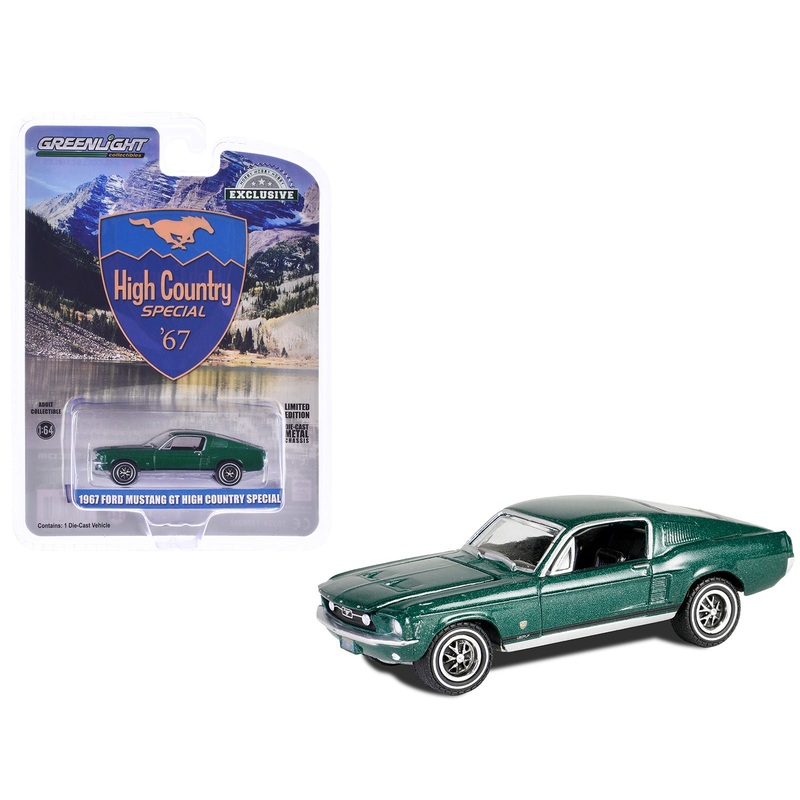 1967 Ford Mustang GT Fastback “High Country Special” Timberline Green Metallic “Hobby Exclusive” Series 1/64 Diecast Model Car by Greenlight