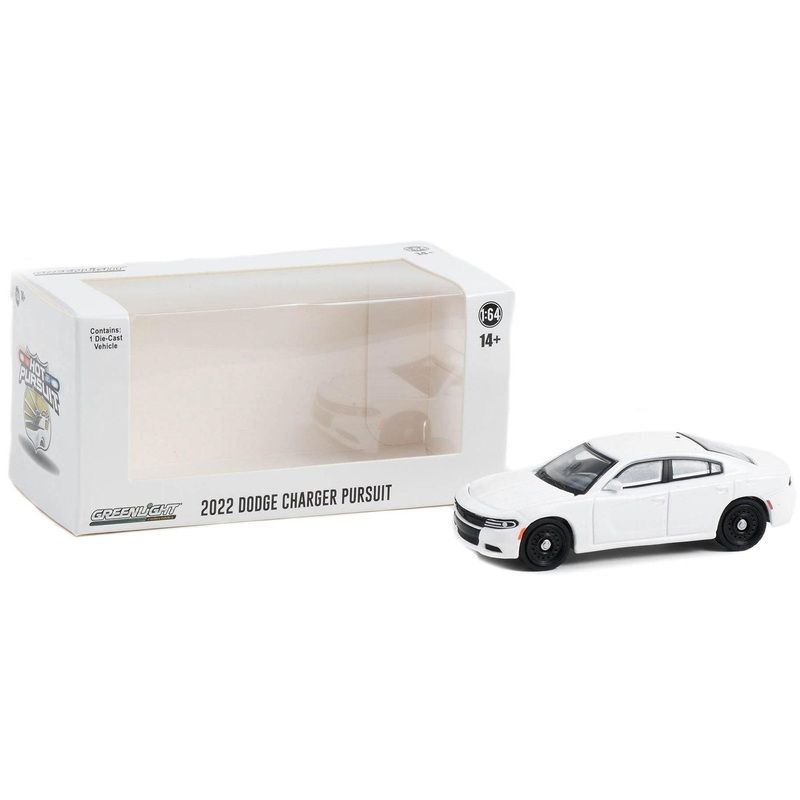 2022 Dodge Charger Pursuit Police Car White “Hot Pursuit” “Hobby Exclusive” Series 1/64 Diecast Model Car by Greenlight