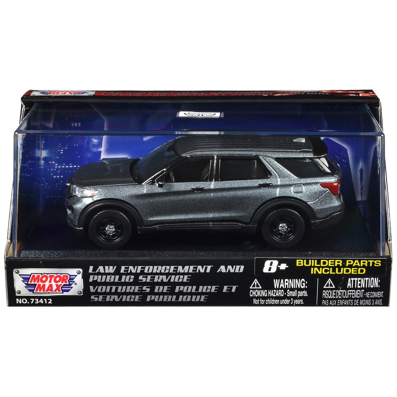 2022 Ford Police Interceptor Utility Gray Metallic Unmarked “Custom Builder’s Kit” “Law Enforcement and Public Service” Series 1/43 Diecast Model Car by Motormax