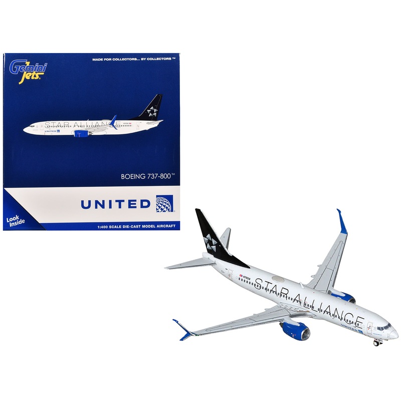Boeing 737-800 Commercial Aircraft “United Airlines – Star Alliance” (N76516) White with Black Tail 1/400 Diecast Model Airplane by GeminiJets