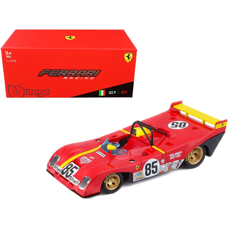 Ferrari 312P #85 Jacky Ickx – Mario Andretti 6 Hours of Watkins Glen (1972) 1/43 Diecast Model Car by Bburago