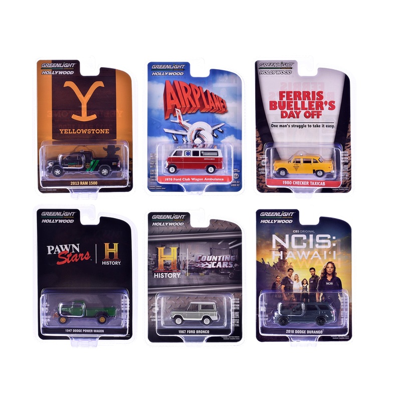 “Hollywood Series” Set of 6 pieces Release 42 1/64 Diecast Model Cars by Greenlight