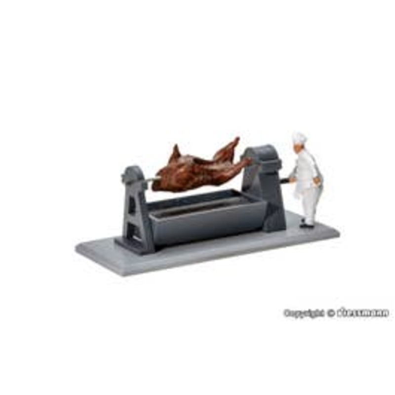 Viessmann 1552  HO Grill with rotating meat and glowing embers ANIMATED