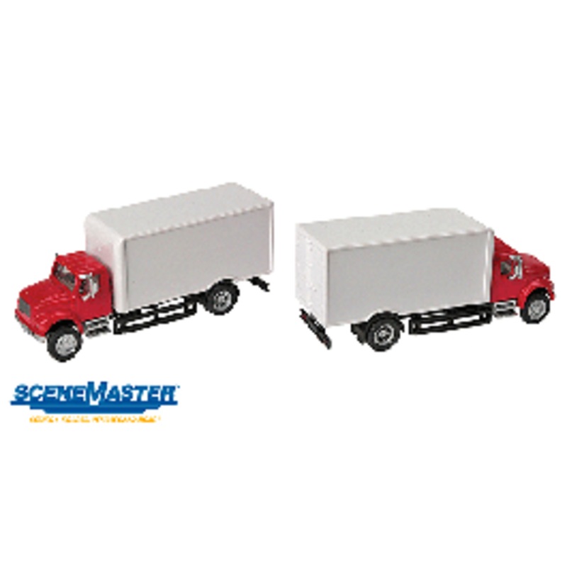 Walthers #949-11291 International 4900 Truck (red cab, white body)