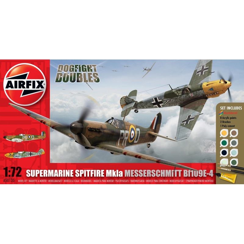 Airfix – 1/72 Spitfire MK.1a & Messerschmitt Bf 109E-4 (Set incl. Paints)
