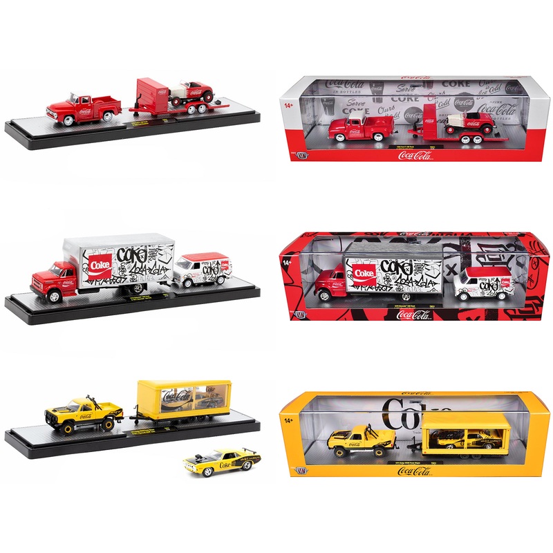 Auto Haulers “Coca-Cola” Set of 3 pieces Release 31 Limited Edition to 7250 pieces Worldwide 1/64 Diecast Models by M2 Machines