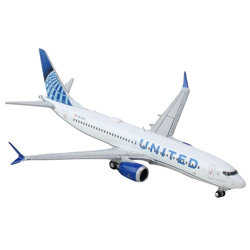 Boeing 737 MAX 8 Commercial Aircraft “United Airlines” (N17265) White with Blue Tail 1/400 Diecast Model Airplane by GeminiJets