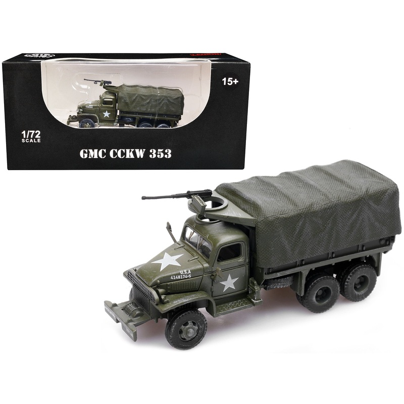 GMC CCKW 353 Truck With Mounted Gun Olive Drab “4148174-S” US Army World War II 1/72 Diecast Model by Legion