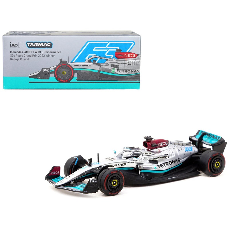 Mercedes-AMG F1 W13 E Performance #63 George Russell Formula One F1 Winner “Sao Paulo GP” (2022) “Global64” Series 1/64 Diecast Model Car by Tarmac Works