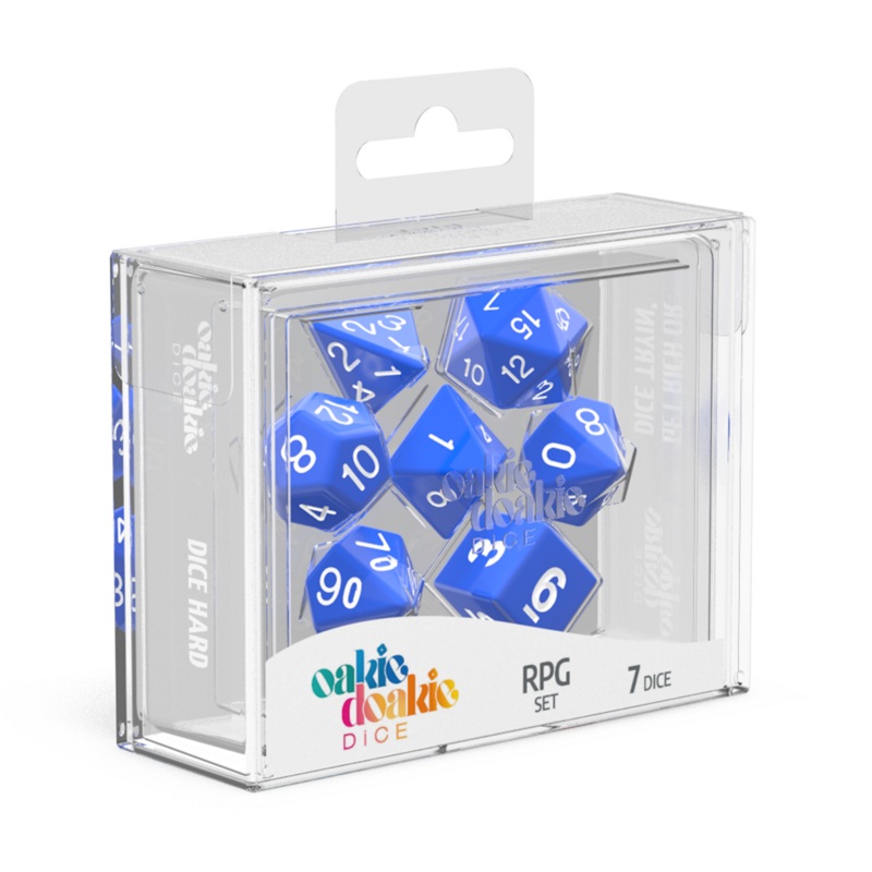 Oakie Doakie Dice – RPG Set Solid Blue (7)