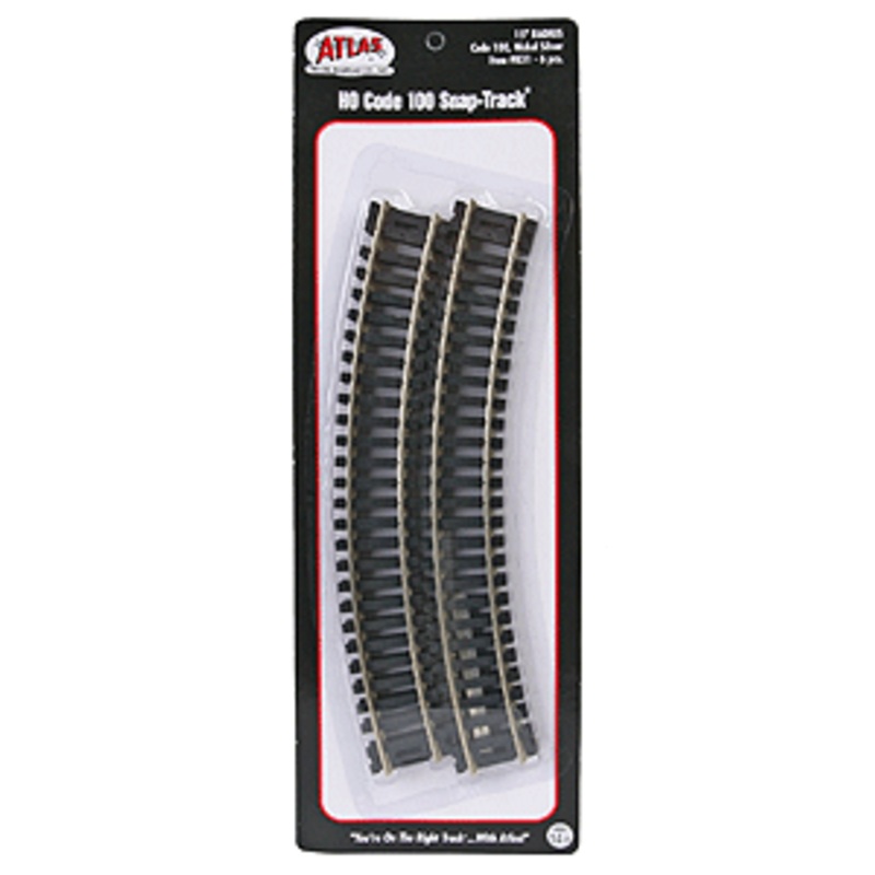 Atlas 831 HO, Code 100, 15″ Radius Curve, 30 Degree, 6 Pieces