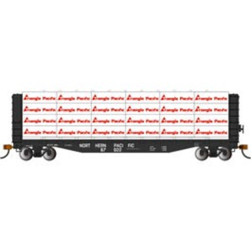 Bachmann 12927 HO 52' Center-Beam Flatcar with Lumber Load – Northern Pacific #67022