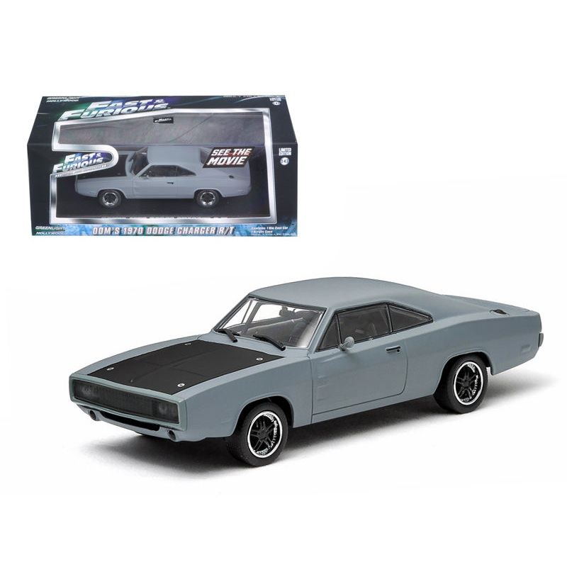 Dom’s 1970 Dodge Charger R/T Primered Grey “Fast and Furious” Movie (2009) 1/43 Diecast Car Model by Greenlight