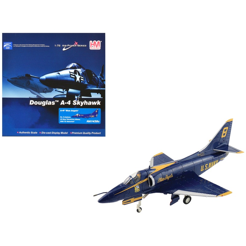 Douglas A-4F Skyhawk Aircraft “Blue Angels Tokushima Airbase Dr. Nakanishi #8” (2008) United States Navy “Air Power Series” 1/72 Diecast Model by Hobby Master