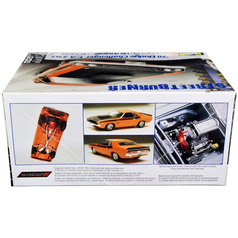 Level 4 Model Kit 1970 Dodge Challenger T/A “Streetburner” 2-in-1 Kit 1/24 Scale Model by Revell