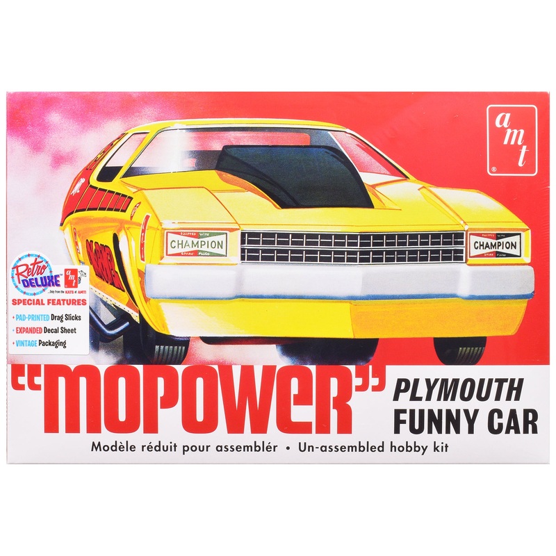Skill 2 Model Kit Plymouth Funny Car “Mopower” 1/25 Scale Model by AMT