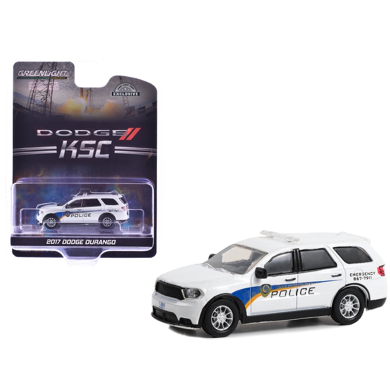 2017 Dodge Durango “Kennedy Space Center (KSC) Security Police Traffic Enforcement” White with Graphics “Hobby Exclusive” Series 1/64 Diecast Model Car by Greenlight