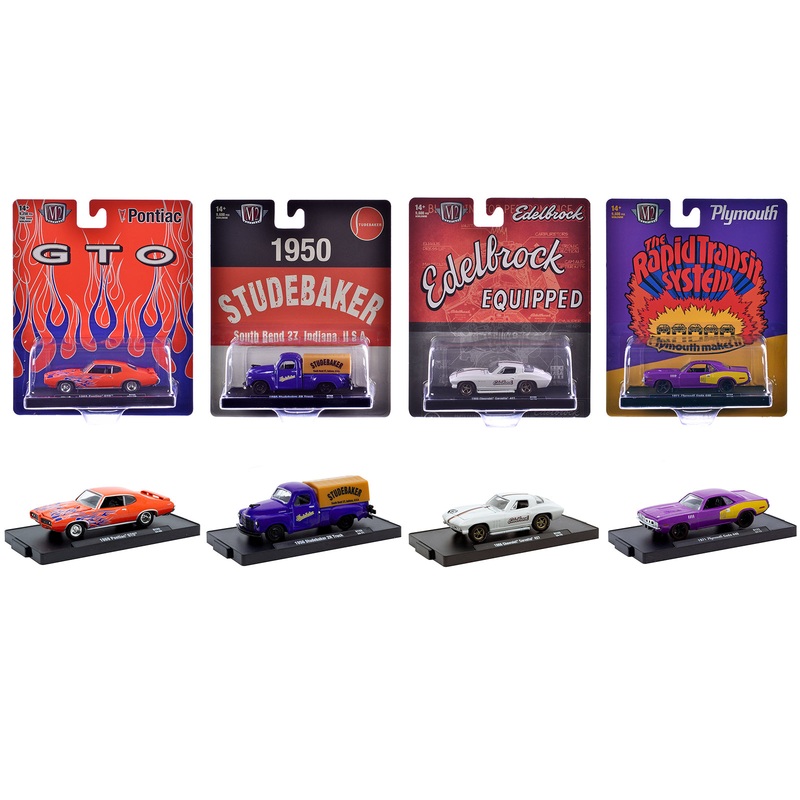 “Auto-Drivers” Set of 4 pieces in Blister Packs Release 123 Limited Edition to 9600 pieces Worldwide 1/64 Diecast Model Cars by M2 Machines