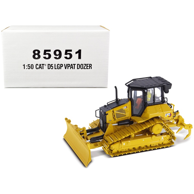 CAT Caterpillar D5 LGP VPAT Track Type Tractor Dozer Yellow with Operator “High Line” Series 1/50 Diecast Model by Diecast Masters