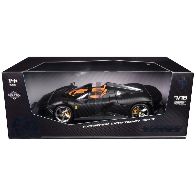 Ferrari Daytona SP3 Carbon Fiber “Carbon Series – Bburago 50th Anniversary” 1/18 Diecast Model Car by Bburago