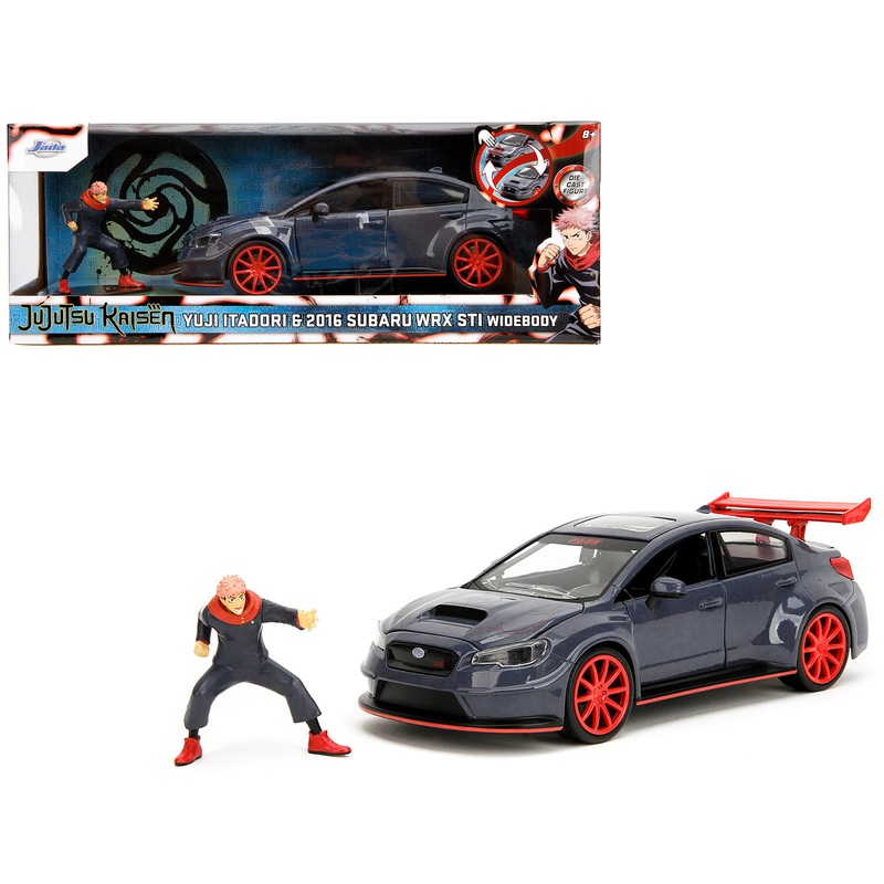 2016 Subaru WRX STI Widebody Dark Blue and Yuji Itadori Diecast Figure “Jujutsu Kaisen” (20202023) TV Series “Anime Hollywood Rides” Series 1/24 Diecast Model Car by Jada