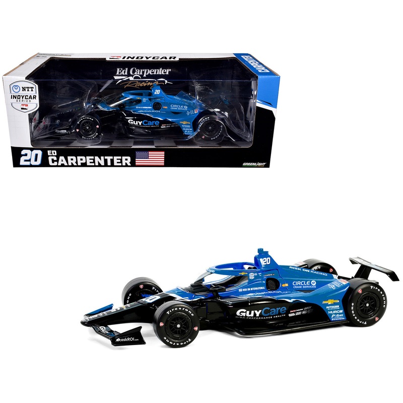Dallara IndyCar #20 Ed Carpenter “Guy Care” Ed Carpenter Racing “NTT IndyCar Series” (2024) 1/18 Diecast Model Car by Greenlight