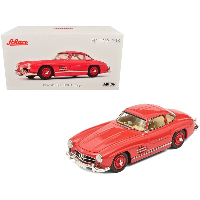 Mercedes-Benz 300 SL Gullwing Coupe Red 1/18 Diecast Model Car by Schuco