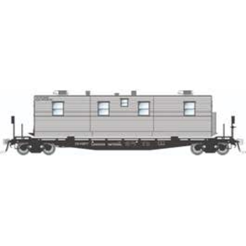 Rapido 138111 HO F30A 50' Flat Car w/Camp Van: CN – MOW: 3-Pack