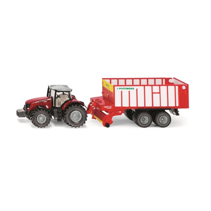 Siku – 1/50 Massey Ferguson Tractor w/Poettinger Jumbo