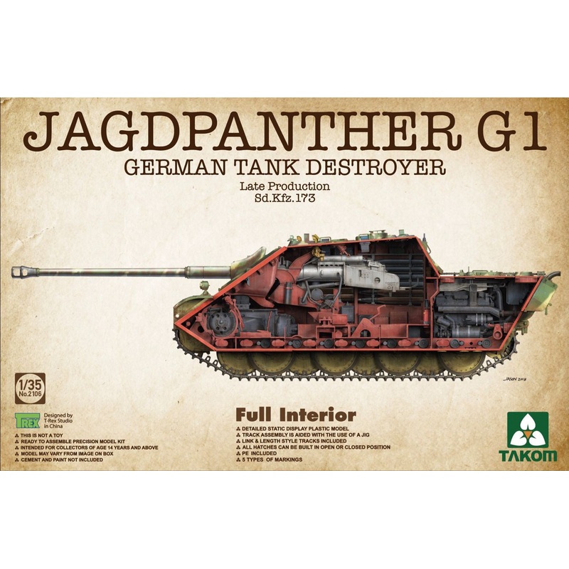Takom – 1/35 Jagdpanther G1 Late Production Sd.Kfz.173