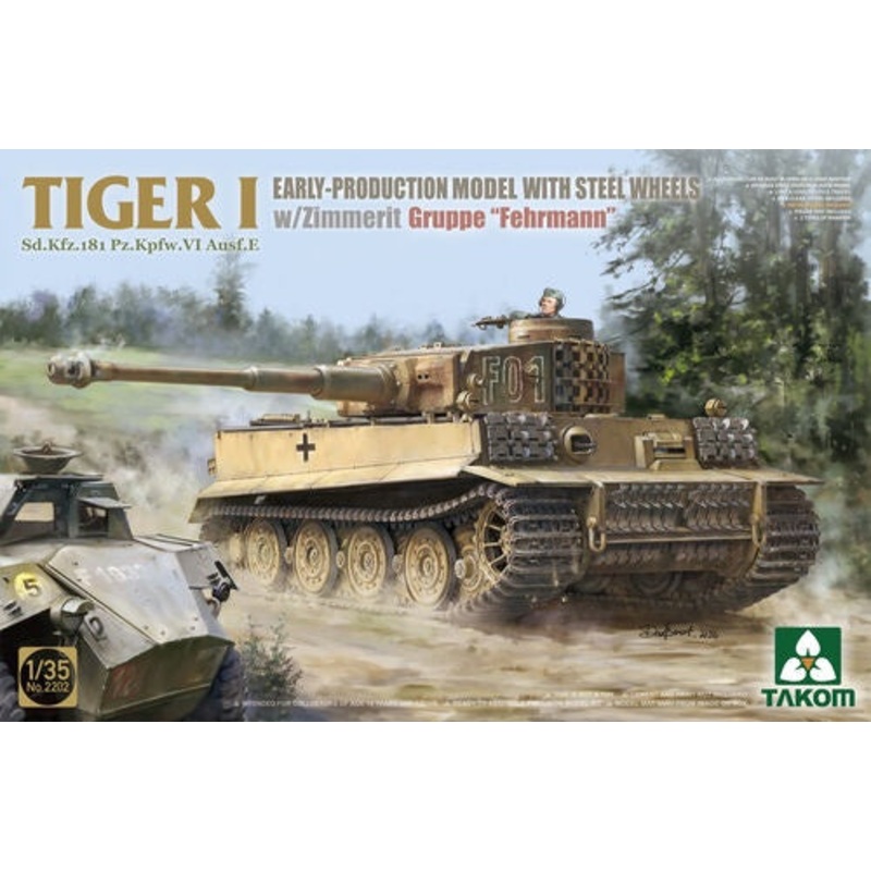 Takom – 1/35 Tiger I  Sd.Kfz.181 Pz.Kpfw.VI Ausf.E Early Production w/ Steel Wheels & Zimmerit