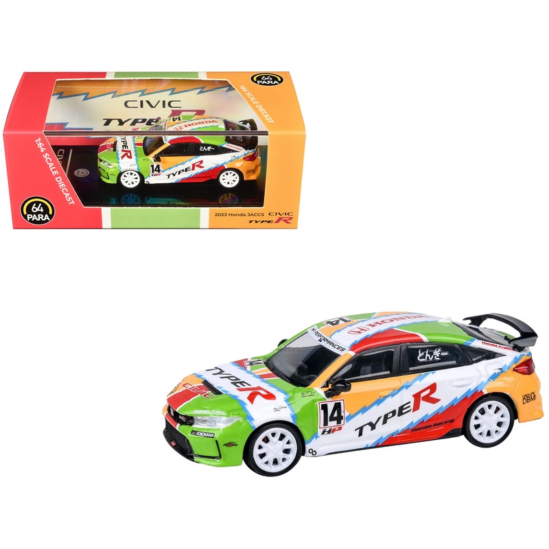 2023 Honda Civic Type R FL5 #14 “JACCS” Livery 1/64 Diecast Model Car by Paragon Models