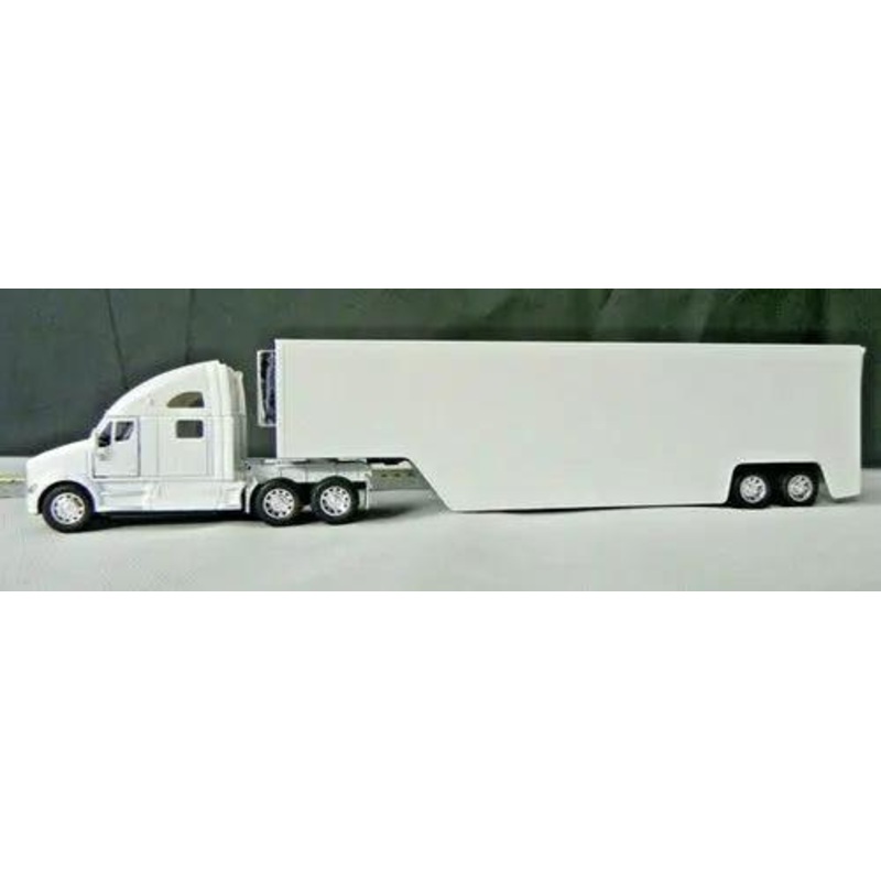 Kinsmart – Kenworth T700 Container Truck (1/68 scale die cast model car, White) (DISC) w/ free (chipped on bottom display case.
