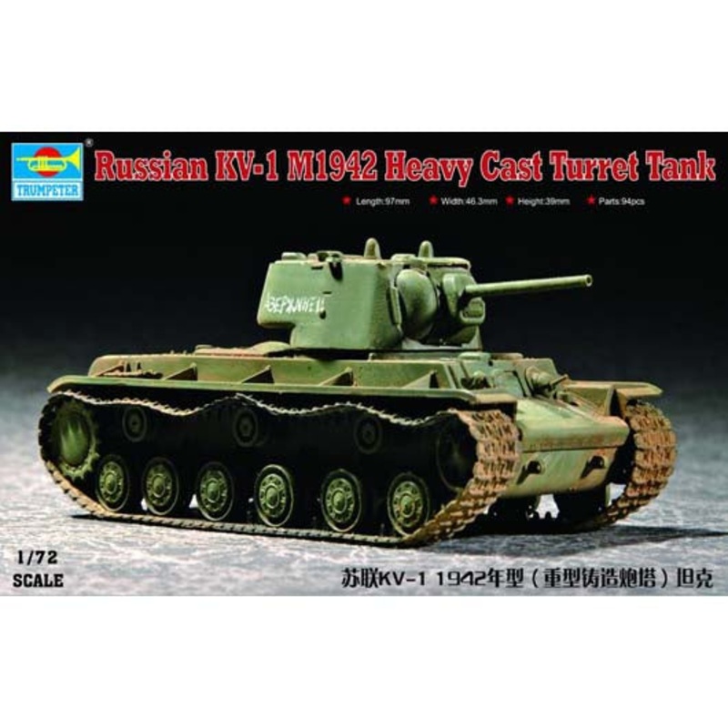 Trumpeter – 1/72 Russian KV-1 M1942 Heavy Cast Turret Tank