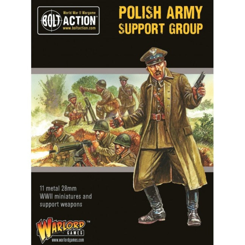 Warlord – Bolt Action: Polish Army Support Group (HQ Mortar & MMG) (Metal)