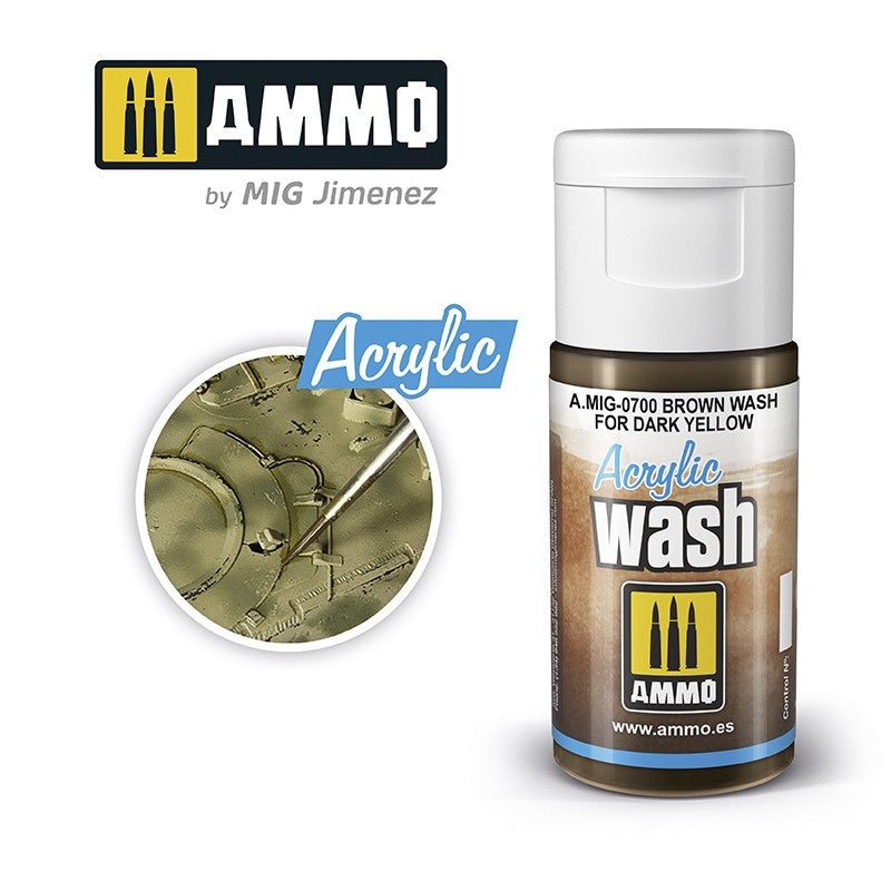 AMMO – 0700 Acrylic WASH Brown Wash for Dark Yellow