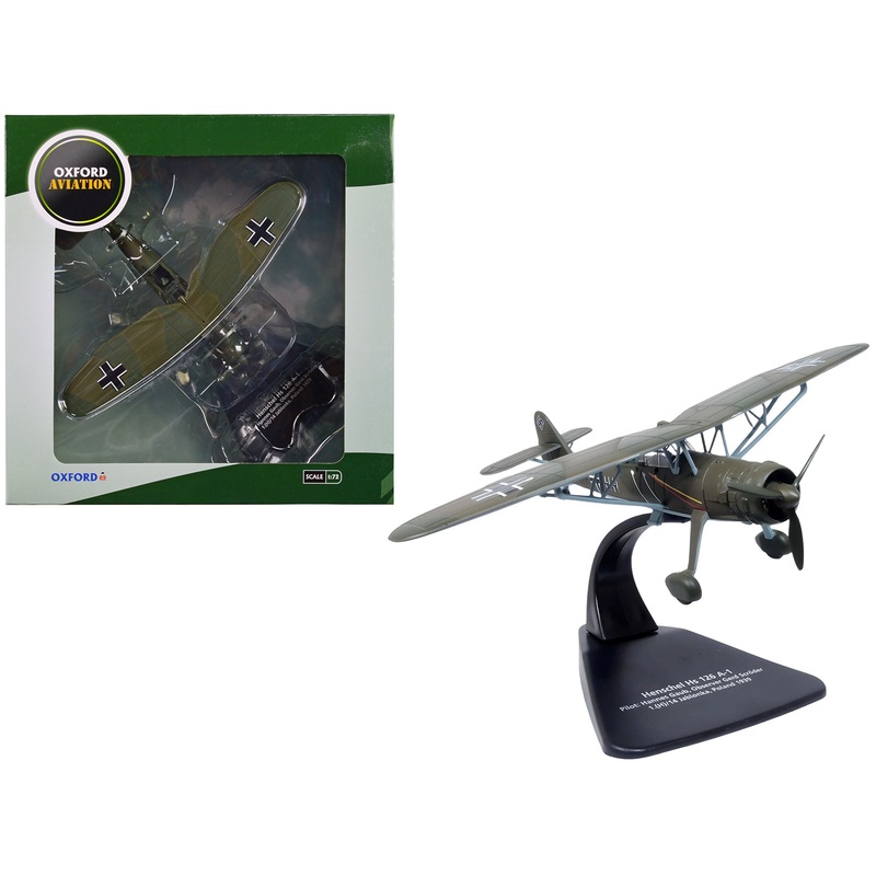 Henschel Hs 126 A-1 Reconnaissance Aircraft “Hannes Gaub Gerd Scroder 1.(H)/14 Invasion of Poland” (1939) German Luftwaffe “Oxford Aviation” Series 1/72 Diecast Model Airplane by Oxford Diecast